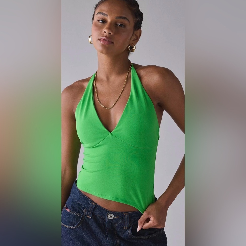 NWT ReMADE By UO Remnants Bodycon Tie-Strap Halter Top